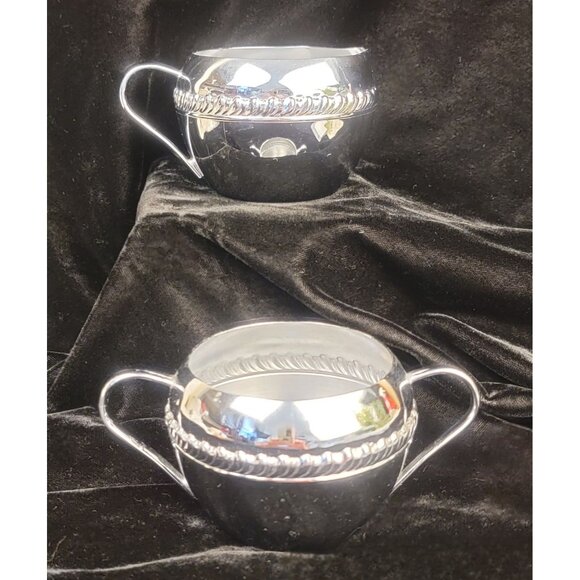 Vintage Irvinware Chrome Creamer and Sugar Bowl, set of 2 - Picture 1 of 15